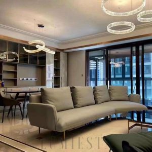 Vortex - Złoty żyrandol 150 cm z kryształami, nowoczesny