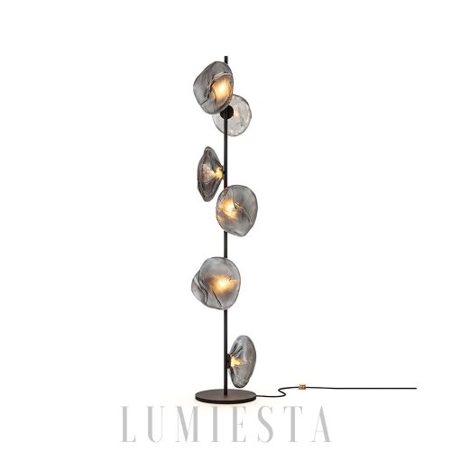 Annapurna - Lampa podłogowa 3-płomienna szkło złoto 180/90cm