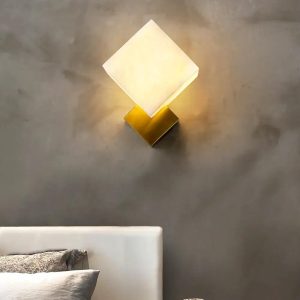 Gatsby - Nowoczesny biały kinkiet ścienny z alabastru