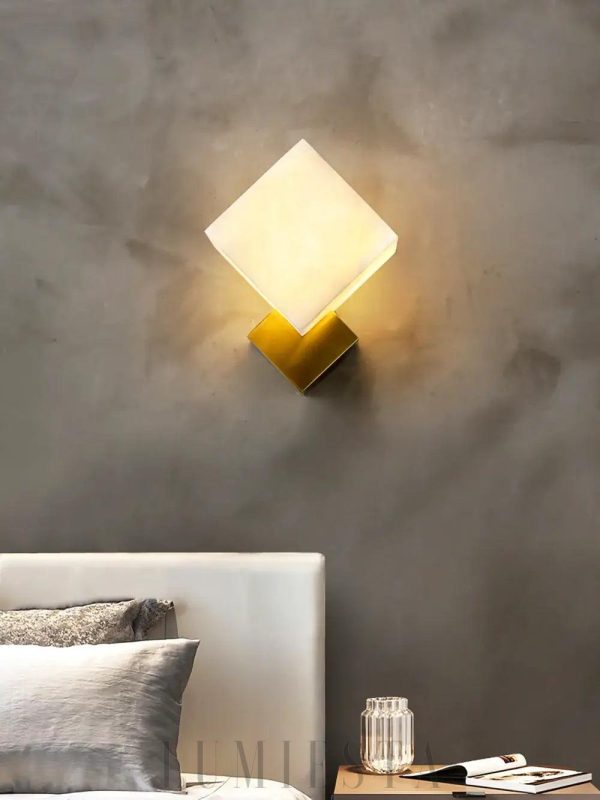 Gatsby - Nowoczesny biały kinkiet ścienny z alabastru