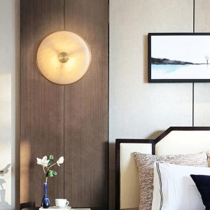 Monte - Lampa ścienna okrągła alabastrowa 26 cm ciepła/zimna