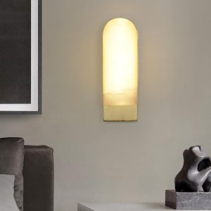 Azores - Lampa ścienna alabastrowa kwadrat/okrąg w złocie