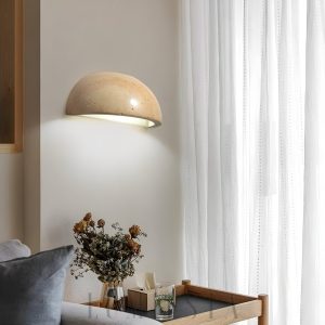 Antigua - Beżowa półokrągła lampa ścienna, dwubarwna