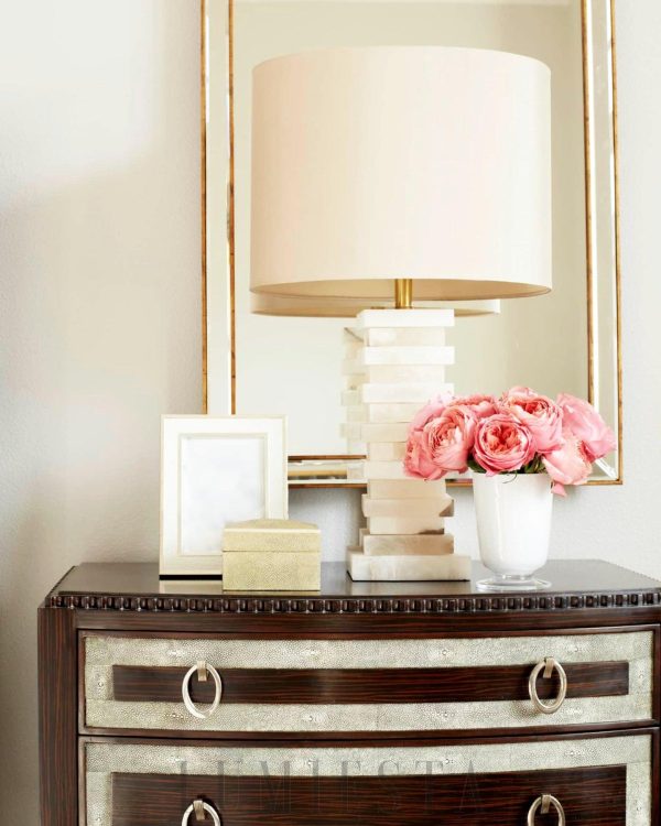 Seraph - Elegancka alabastrowa lampa stołowa 65 cm, biała