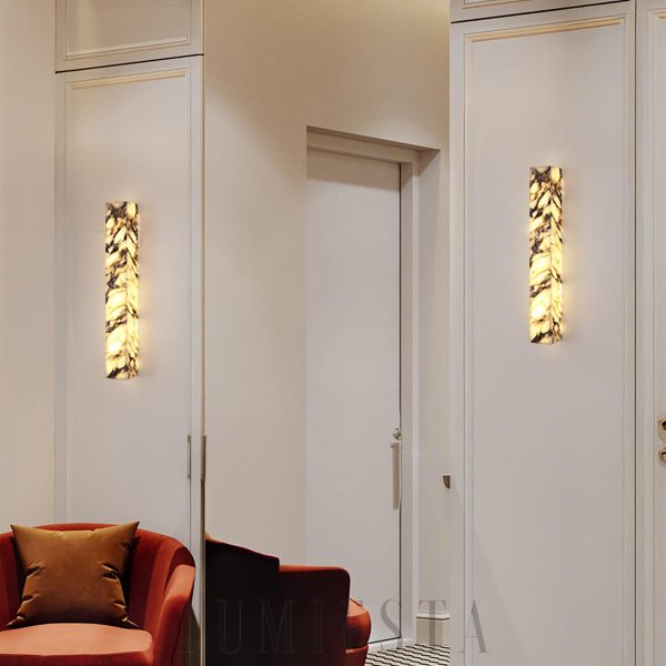 Marmurowy kinkiet Cuboid Mira prostokątny 50cm 60cm