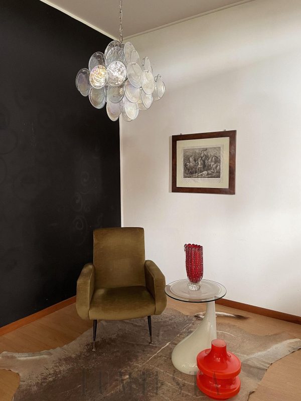Lampa wisząca Vintage Murano z iryzującym szkłem 49cm