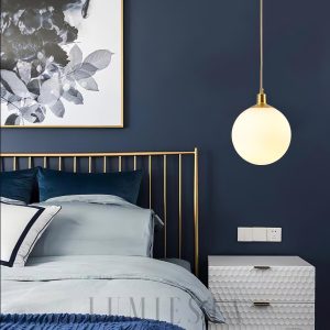 Lampa wisząca Bosso Alabaster mosiądz biały 12cm 35cm