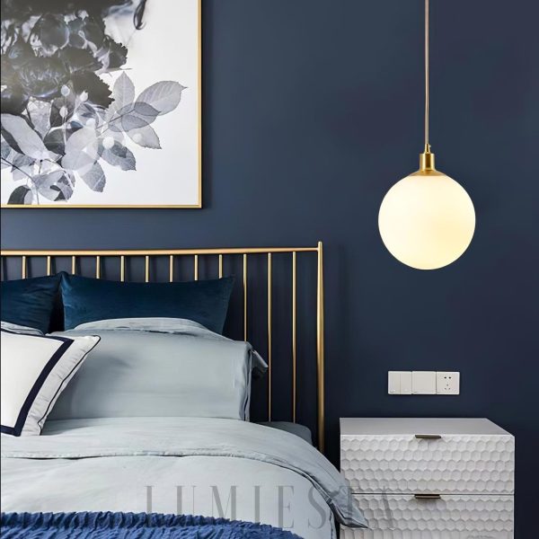 Lampa wisząca Bosso Alabaster mosiądz biały 12cm 35cm