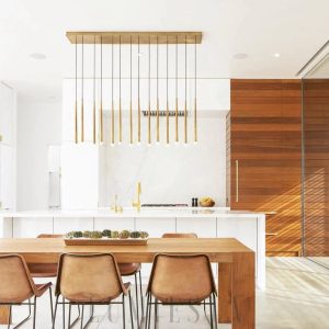 Anelo - Lampa wisząca mosiężna z kryształami 10-ramienna