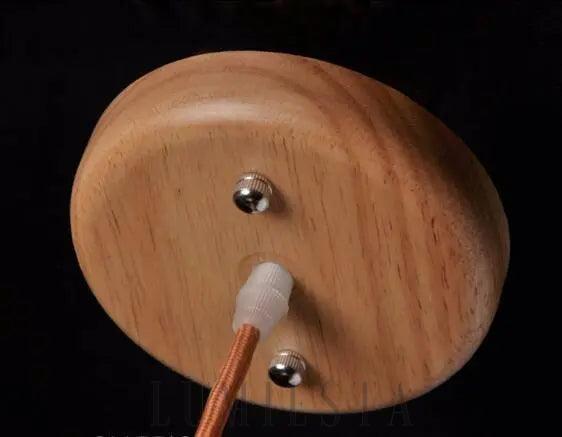 Stylowa drewniana lampa wisząca w kształcie kropli