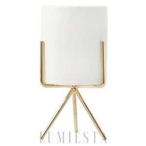 Eleganckie potrójne stojaki na doniczki — biało-złote