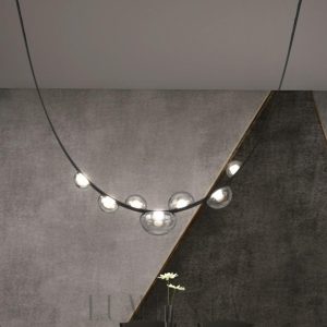 Lampa wisząca Aurora Silverdawn w nowoczesnym stylu z szkła