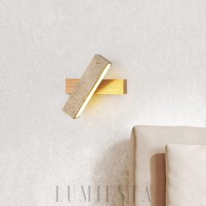 Tonya - Lampa ścienna Rectangle z travertynu — nowoczesna