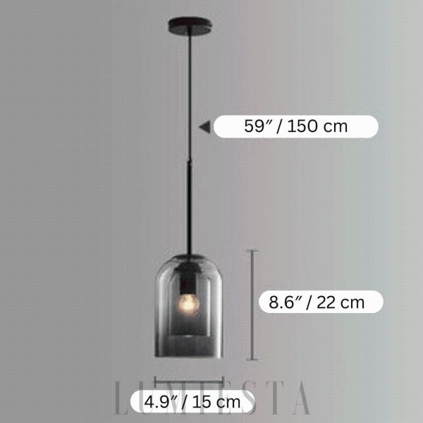 Stylowa lampa wisząca szklana w kształcie klosza do wnętrz