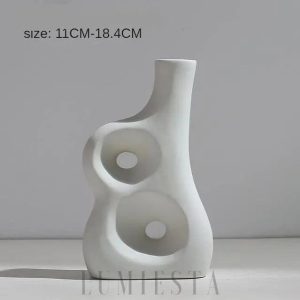 Elegancki biały ceramiczny wazon 12–14 cm