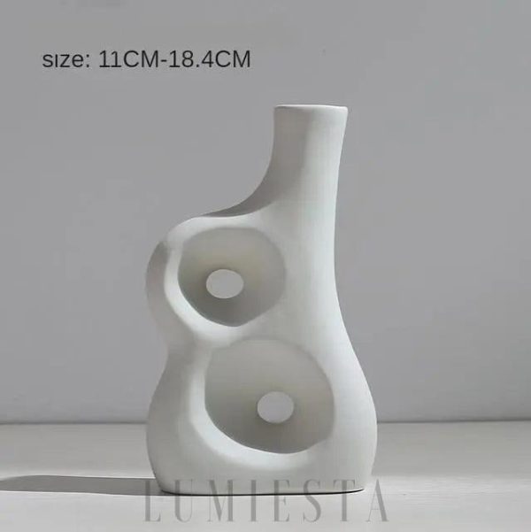 Elegancki biały ceramiczny wazon 12–14 cm