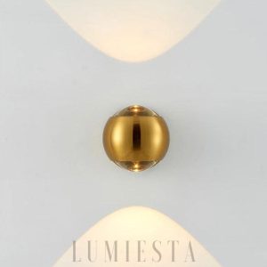 Lampa ścienna kulista złota nowoczesny styl do wnętrz