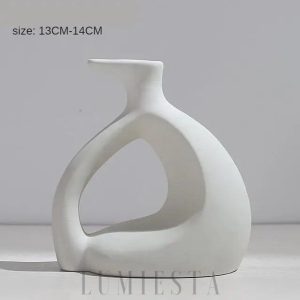 Elegancki biały ceramiczny wazon 12–14 cm