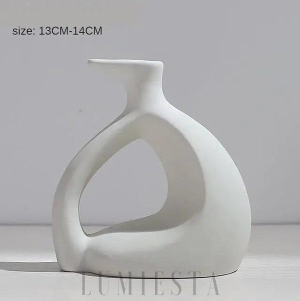 Elegancki biały ceramiczny wazon 12–14 cm