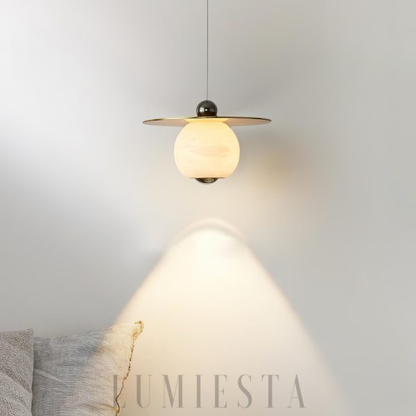 Flavas - Elegancka lampa wisząca z alabastrem i mosiądzem