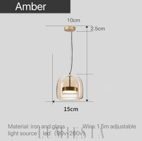 Nowoczesna szklana lampa wisząca w stylu industrialnym 35 cm