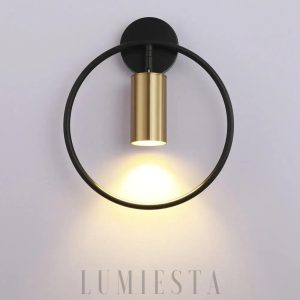 Lampa ścienna okrągła w stylu nowoczesnym z metalu