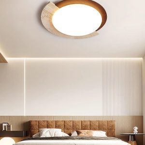 Halo - Lampa sufitowa w kształcie okręgu z travertynu 58cm