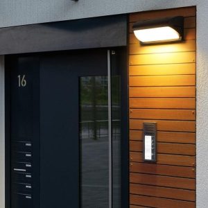 Nowoczesna lampa ścienna w kształcie prostokąta do ogrodu