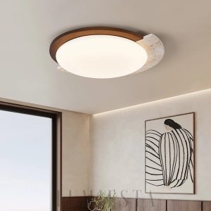 Halo - Lampa sufitowa w kształcie okręgu z travertynu 58cm