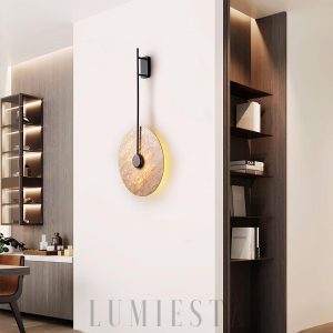 Carthage - Travertynowy dysk ścienny 30 cm (Ciepła/Zimna)