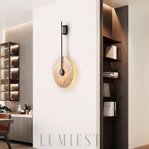 Carthage - Travertynowy dysk ścienny 30 cm (Ciepła/Zimna)