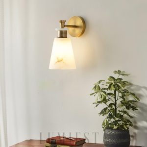 Galapagos - Kinkiet stożkowy alabastrowy, kolory, 12×25 cm