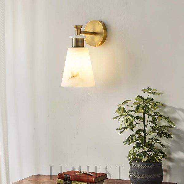 Galapagos - Kinkiet stożkowy alabastrowy, kolory, 12×25 cm