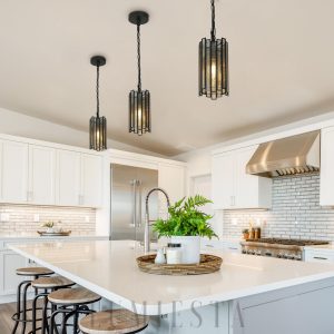 Monaria - Nowoczesna czarna lampa wisząca ze szkła 11.5 cm