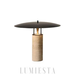 Luna - Lampa stołowa Travertine, żółto-czarna