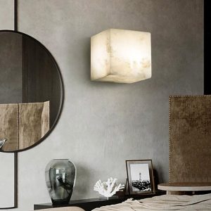 Jebel - Nowoczesny kwadratowy kinkiet alabastrowy 12 cm