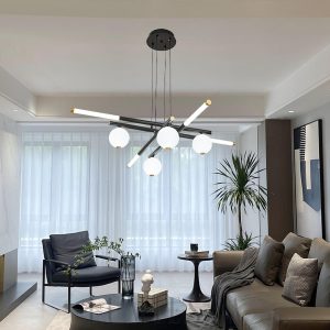 Lampa sufitowa Cellar czarna z pięcioma głowami LED