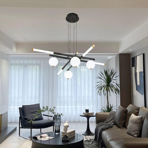 Lampa sufitowa Cellar czarna z pięcioma głowami LED