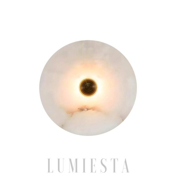 Okrounda - Lampa Ścienna Alabastrowa Złoto Biała Ciepła Zimna