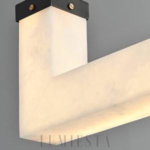Alabastrowa lampa wisząca Axis linearna 120cm biała
