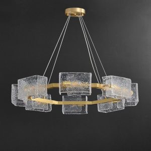 Lampa wisząca szklana w stylu wodnego falowania