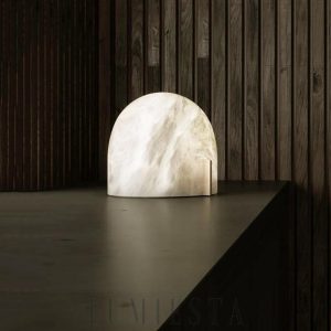 Mona - Lampa stołowa Alabaster w eleganckim białym designie