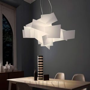 Lampa wisząca Big Bang nowoczesna biało-czerwona 65/91 cm