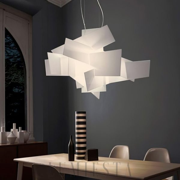 Lampa wisząca Big Bang nowoczesna biało-czerwona 65/91 cm