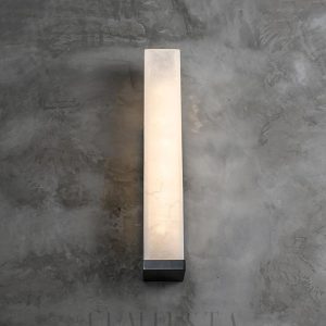 Sumatra - Alabastrowa lampa ścienna, czarna i biała