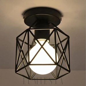 Nowoczesna lampa sufitowa w geometrze czarnej metalowej