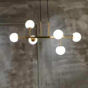 Elegancki żyrandol alabastrowy mosiężny 105–110 cm