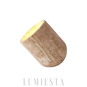Lampa stołowa Cylinder Amidori z żółtego trawertynu 17cm