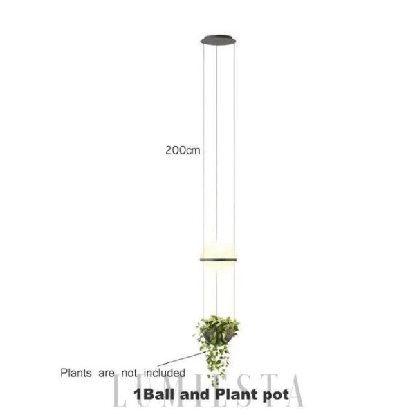 Nowoczesna lampa wisząca kula z czarnym akcentem