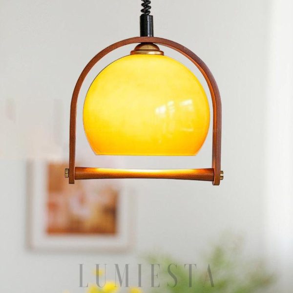 Elegancka lampa wisząca Pallade 30 cm, kawowa